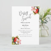 Fraise Berry Baby shower doux Invitation (Debout devant)