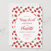 Fraise Berry Baby shower doux Invitation (Devant)