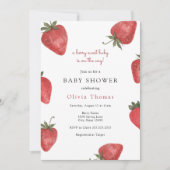 Fraise Berry Baby shower doux Invitation (Devant)