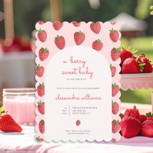 Fraise Berry Baby shower doux Invitation