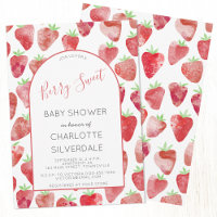 Fraise Berry Baby shower doux Invitation