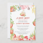 Fraise Berry Baby shower doux Invitation (Devant)
