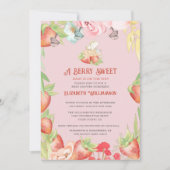 Fraise Berry Baby shower doux Invitation (Devant)