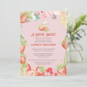 Fraise Berry Baby shower doux Invitation (Debout devant)