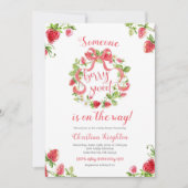 Fraise Berry Baby shower doux Invitation (Devant)
