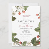 Fraise Berry Baby shower doux Invitation (Devant)