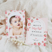 Fraise Berry First Boho Invitation Anniversaire