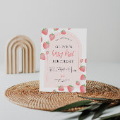 Fraise Berry First Boho Invitation Anniversaire