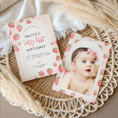 Fraise Berry First Boho Invitation Anniversaire