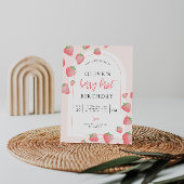 Fraise Berry First Boho Invitation Anniversaire