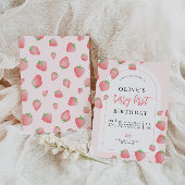Fraise Berry First Boho Invitation Anniversaire