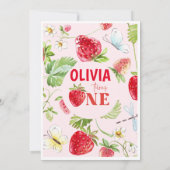 Fraise Berry Invitation d'un premier anniversaire (Dos)