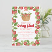 Fraise Berry Invitation d'un premier anniversaire (Debout devant)
