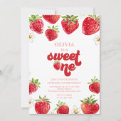 Fraise Berry Invitation d'un premier anniversaire (Devant)