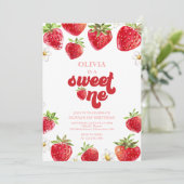 Fraise Berry Invitation d'un premier anniversaire (Debout devant)