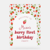 Fraise Berry Première fête d'anniversaire Bienvenu (Recto)