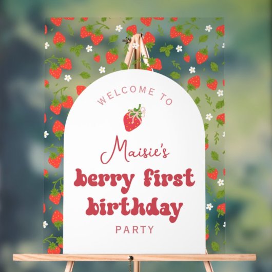 Fraise Berry Première fête d'anniversaire Bienvenu