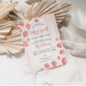 Fraise Berry Sweet Boho Baby shower Invitation
