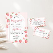 Fraise Berry Sweet Boho Baby shower Invitation