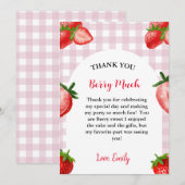 Fraise Berry Sweet Carte de remerciements d'annive (Devant / Derrière)