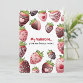 Fraise Berry Sweet Kids Valentines Carte de jour (Debout devant)