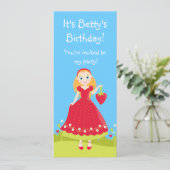 Fraise Birthday Party Invitation de filles (Debout devant)