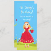 Fraise Birthday Party Invitation de filles (Devant / Derrière)