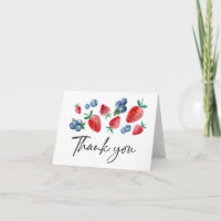 Fraise bleuet Berry Carte de remerciements sucré