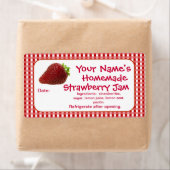 Fraise confiture canning Étiquettes de jarre perso (En situation)