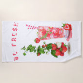 Fraise Cool Boire Fruits Serviette de plage (Devant)