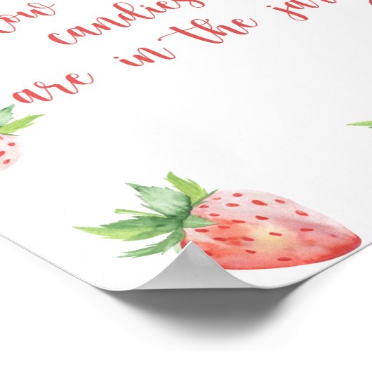 fraise - devinez combien de bonbons Poster (Coin)