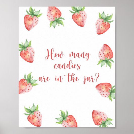 fraise - devinez combien de bonbons Poster (Devant)