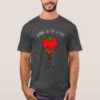 Fraise drôle du T-shirts | plongée en chocolat