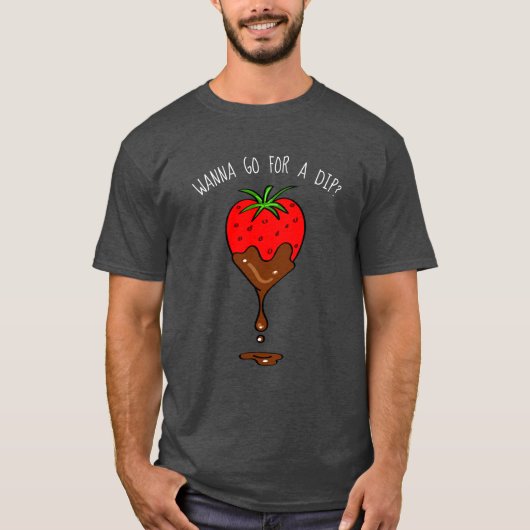 Fraise drôle du T-shirts | plongée en chocolat (Devant)