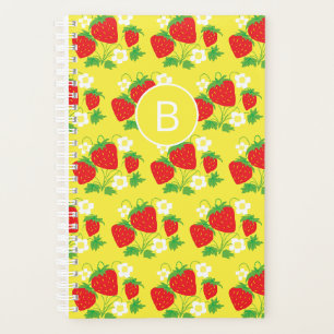 Fraise et Fleur Motif Jaune Monogrammé