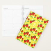 Fraise et Fleur Motif Jaune Monogrammé (Devant avec enveloppe)