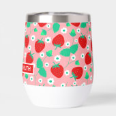 Fraise et Fleurs marguerites personnalisées mignon (Arrière)