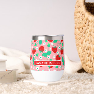 Fraise et Fleurs marguerites personnalisées mignon