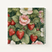Fraise et fleurs Notes : Carnet Carré (Dos)