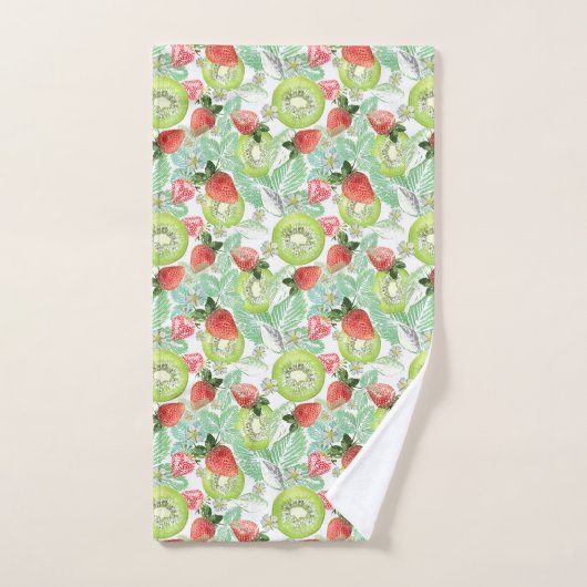 Fraise et kiwi. (Serviette à main)