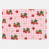 Fraise et rouge en vichy jolies feuilles cadeaux (Devant 3)