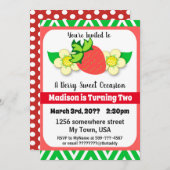 Fraise Été Anniversaire Invitations (Devant / Derrière)