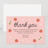 Fraise fête d'anniversaire Carte de remerciements (Devant / Derrière)