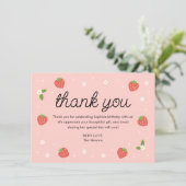 Fraise fête d'anniversaire Carte de remerciements (Debout devant)