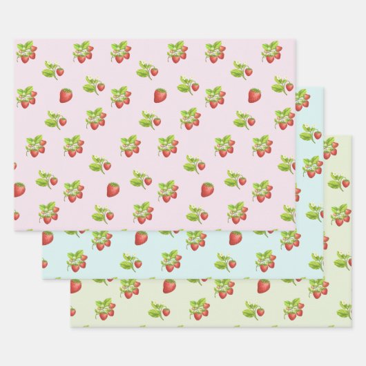 Fraise, feuilles et fleurs de fraisier (Lot)