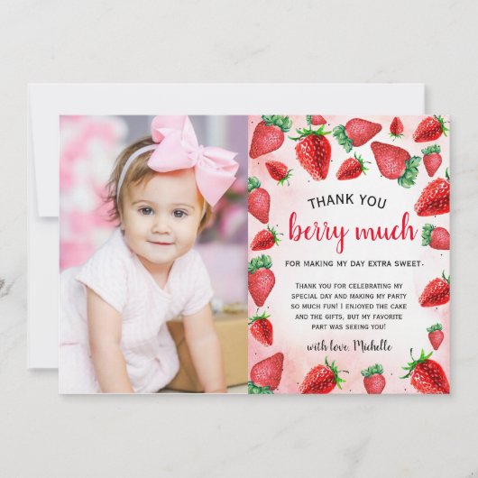 Fraise Fille Anniversaire Berry Beaucoup de Carte (Devant)