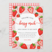 Fraise Fille Anniversaire Merci Berry Beaucoup de  (Devant / Derrière)