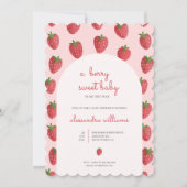 Fraise Girl Berry Baby shower doux Invitation (Devant)