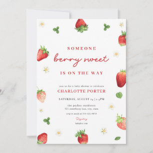 Fraise Girl Berry Baby shower doux Invitation