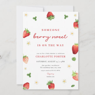 Fraise Girl Berry Baby shower doux Invitation